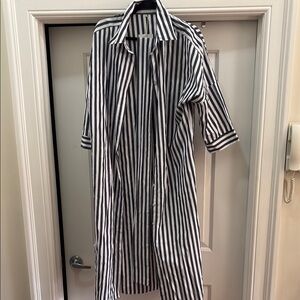 NWT Striped Navy Blue and White Maxi Dress
